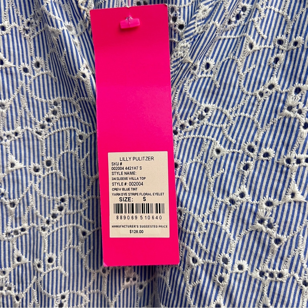 *New* Lilly Pulitzer 3/4 Sleeve Willa Tunic Top, Size Small - Picture 4 of 6